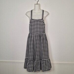 Ann Taylor Loft Gingham Dress Midi Sz 2 Sundress Checkered Cottagecore Prairie